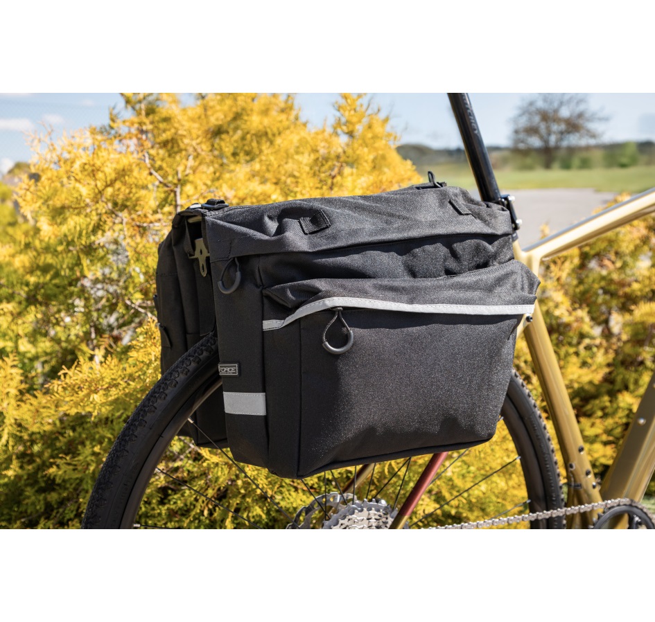 bag-double rear carrier FORCE DOUBLE, black 2x10 l