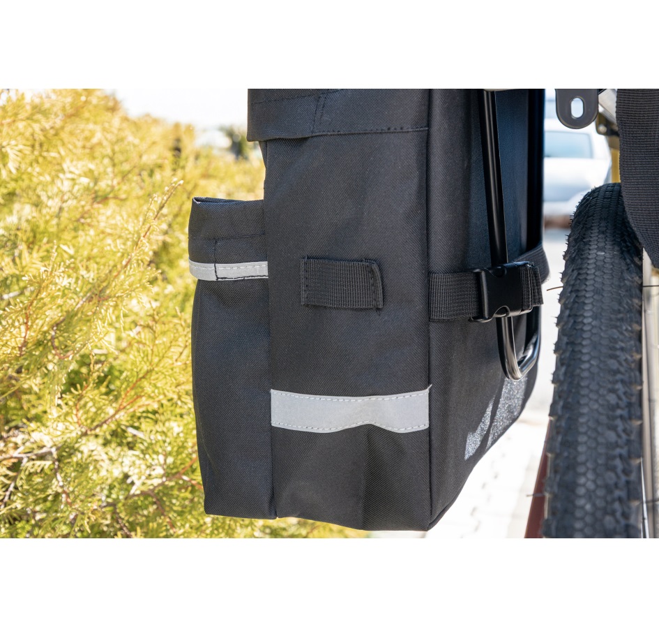 bag-double rear carrier FORCE DOUBLE, black 2x10 l