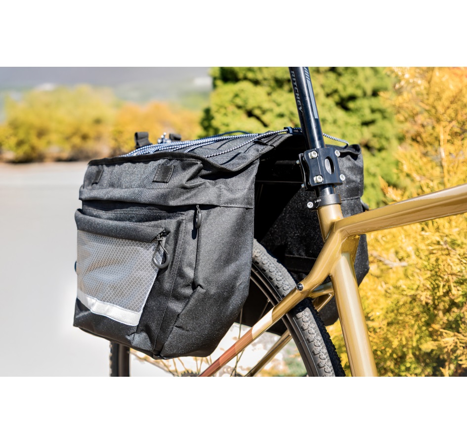 bag-double rear carrier FORCE NOEM black, 2x10 l
