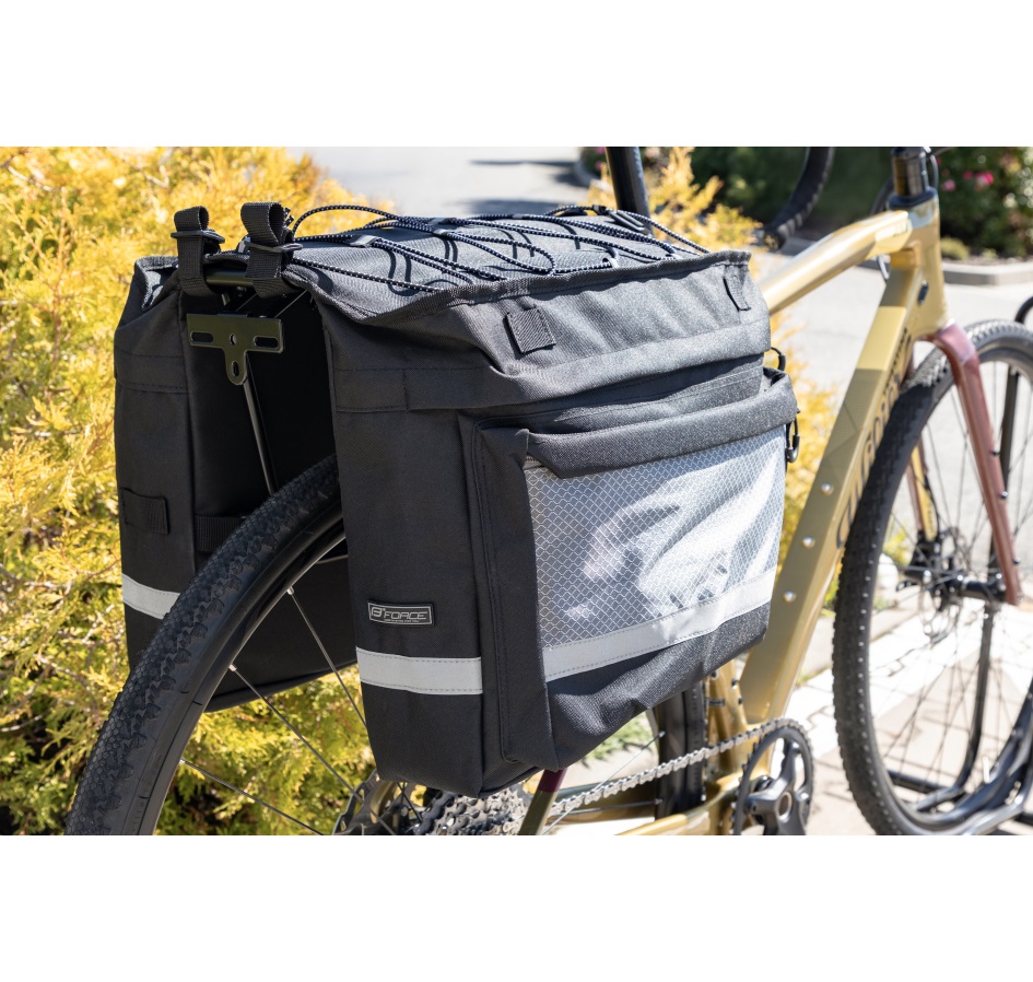 bag-double rear carrier FORCE NOEM black, 2x10 l