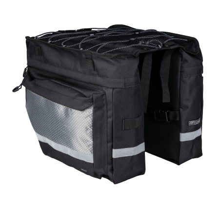 bag-double rear carrier FORCE NOEM black, 2x10 l