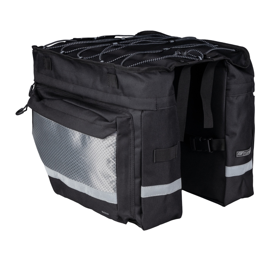 bag-double rear carrier FORCE NOEM black, 2x10 l