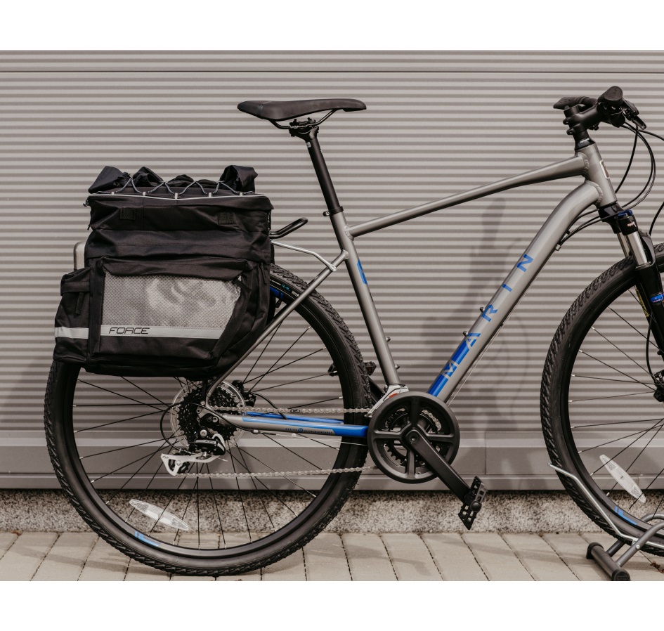 bag-triple on rear carrier FORCE TARGET,black 35 l