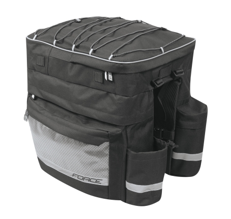 bag-triple on rear carrier FORCE TARGET,black 35 l