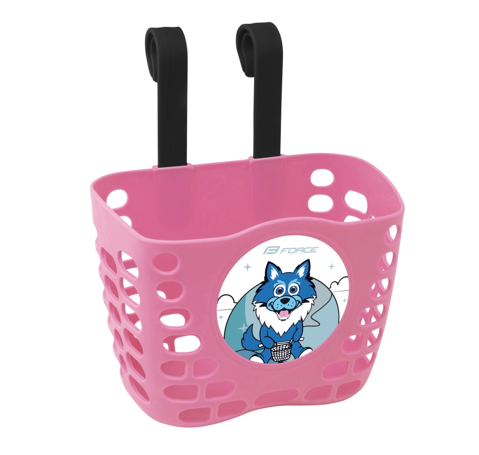 basket FORCE for handlebars, for kids, pink
