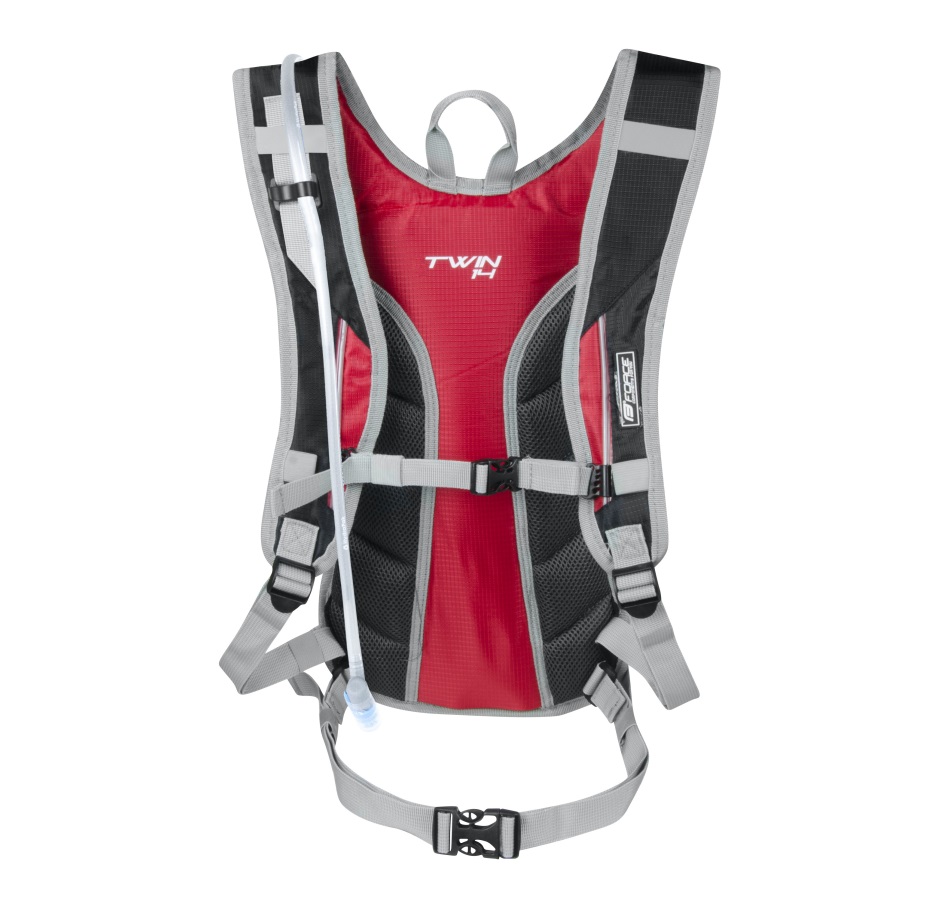 batoh FORCE TWIN PLUS 14 l+2L rez.,černo-červ.