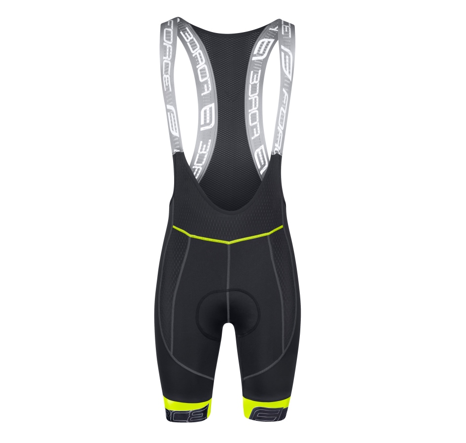 bibshorts F FAME with pad, black-fluo