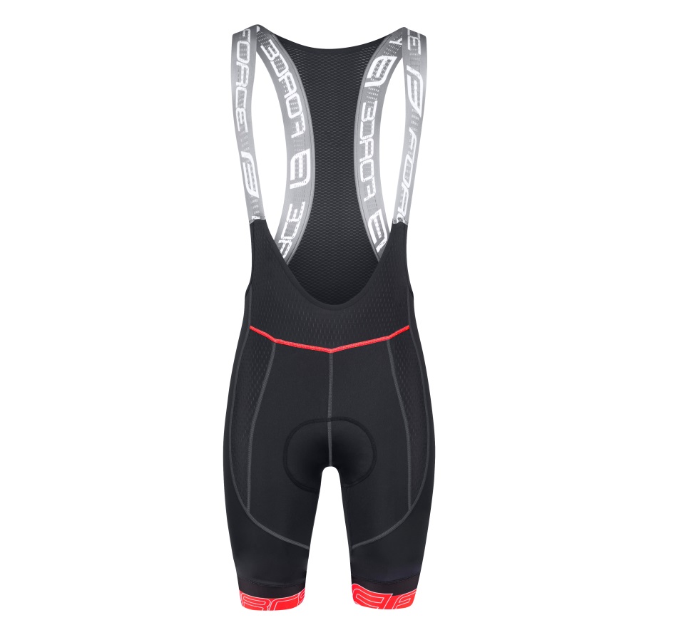 bibshorts F FAME with pad, black-red