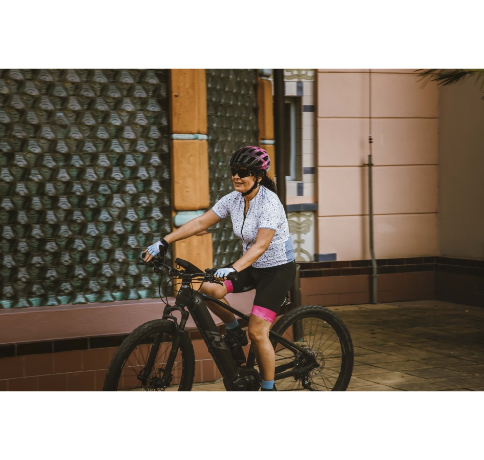 bibshorts F STRIPE LADY with pad, black-pink