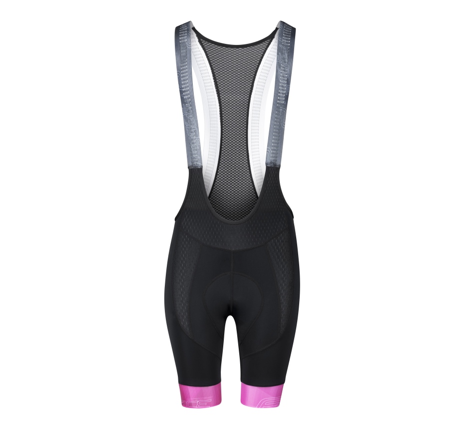 bibshorts F STRIPE LADY with pad, black-pink XXL