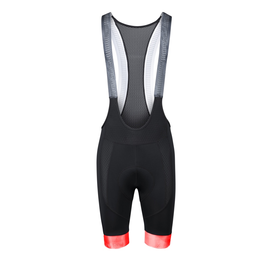 bibshorts F STRIPE with pad, black-red M