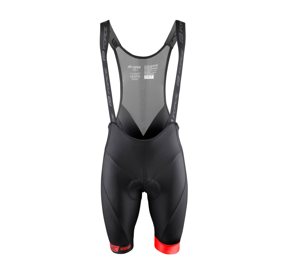 bibshorts FORCE B51 with pad, black-red XS