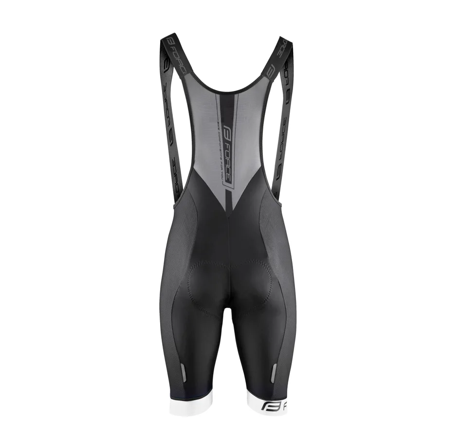 bibshorts FORCE B51 with pad, black-white