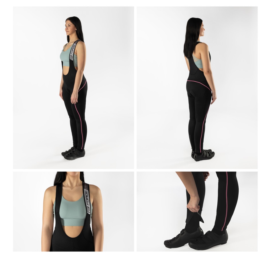bibtights F REFLEX LINE LADY with pad,blck-pink