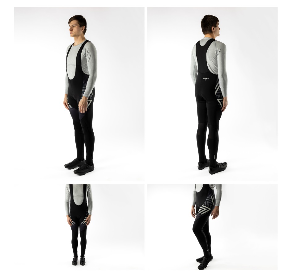 bibtights FORCE SPIKE with pad, black-white