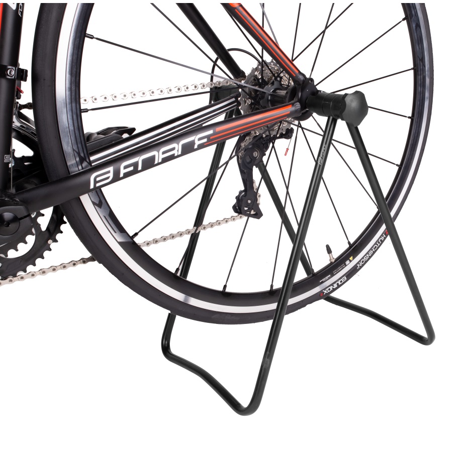 bike display stand, for rear axle or QR, black