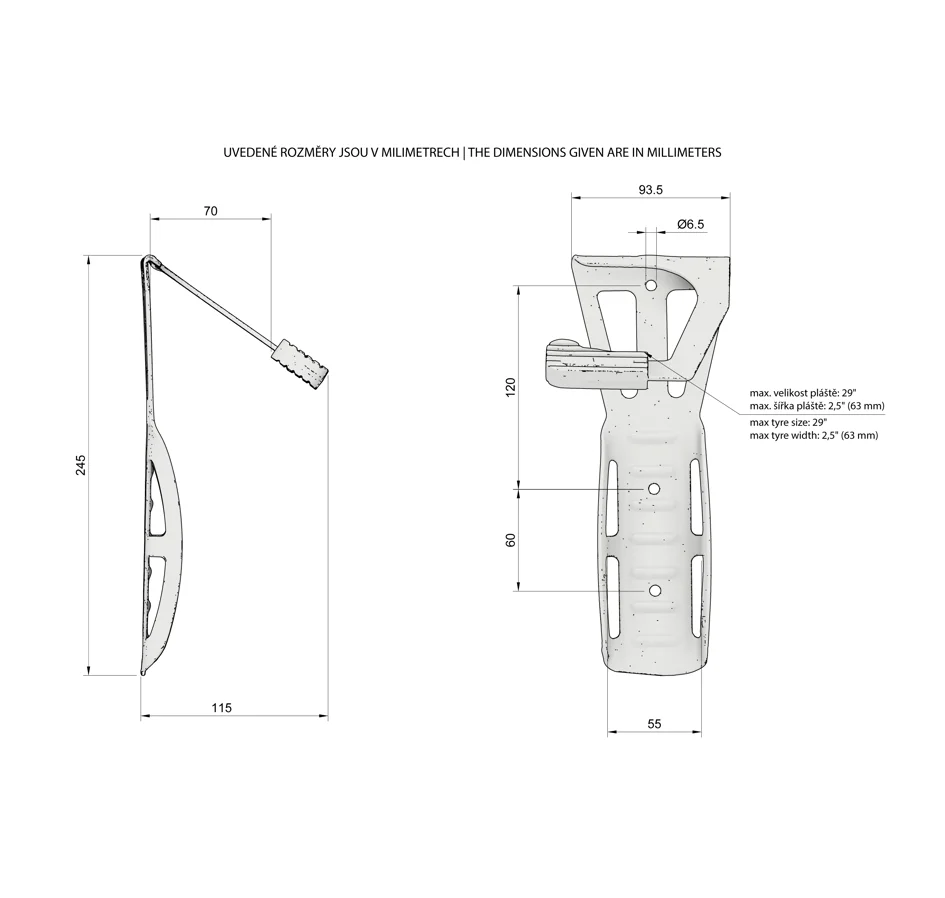 bike hanger FORCE on the wall for front wheel