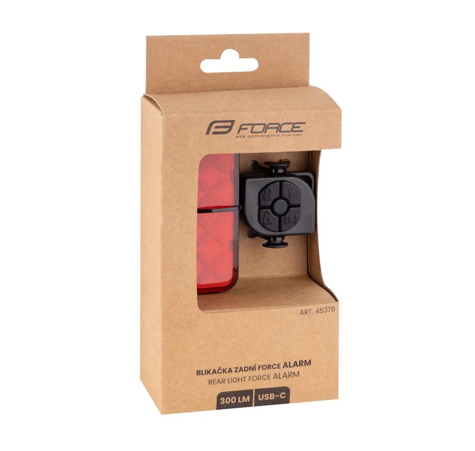 blikačka zadní FORCE ALARM 300LM,36x LED, USB