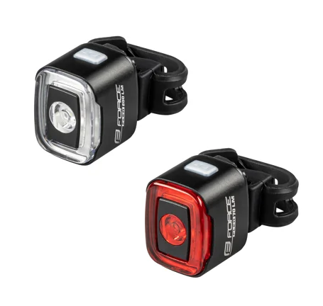 blikačky sada FORCE FLEA 200 LM, USB přední+zadní