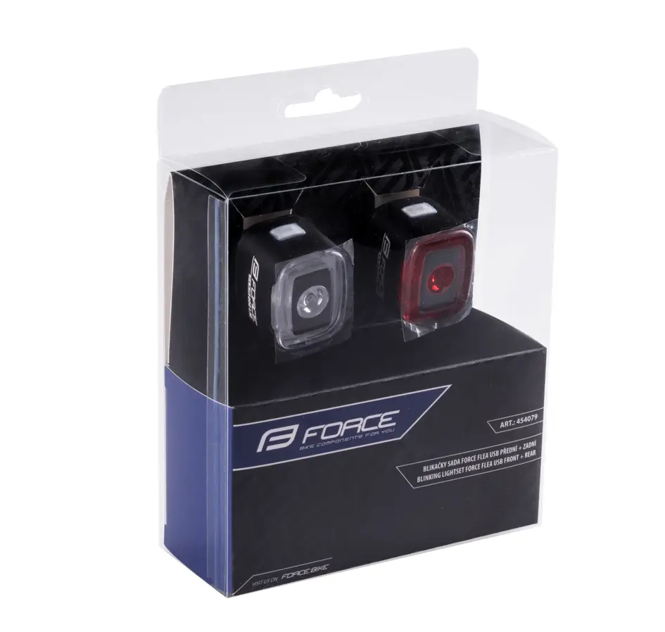 blinking lightset FORCE FLEA USB front wh+rear red