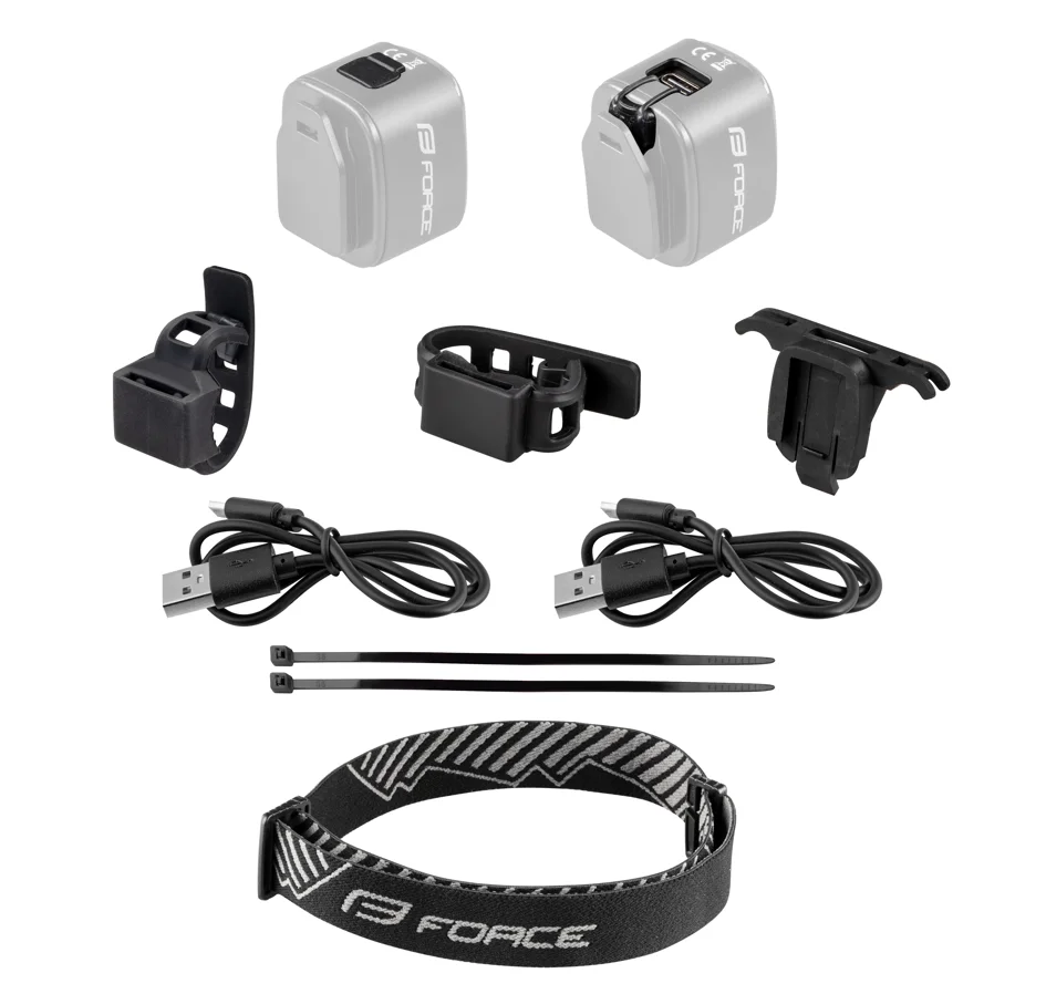 blinking lightset FORCE FLEA USB front wh+rear red