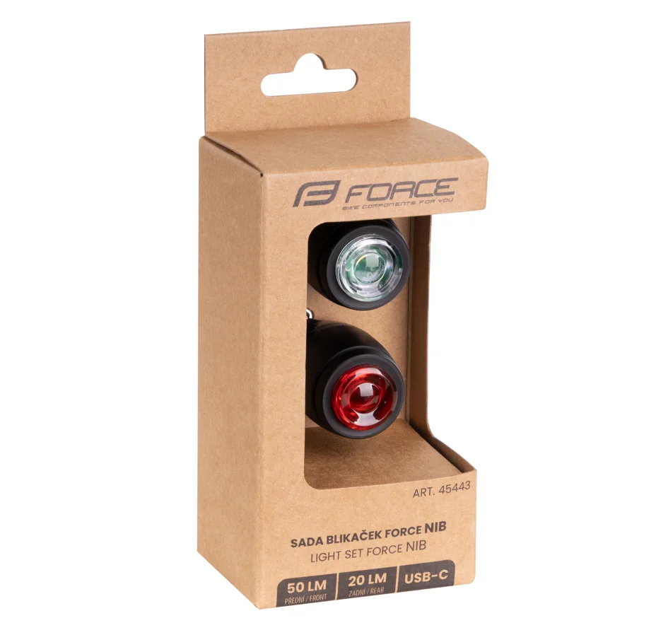 blinking lightset FORCE NIB USB front wht+rear red