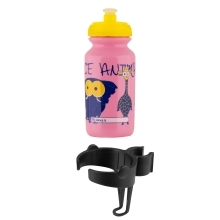 bottle for kids FORCE ZOO with holder 0,3 l pink