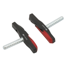 brake shoes F pin one-off, black-red 70mm