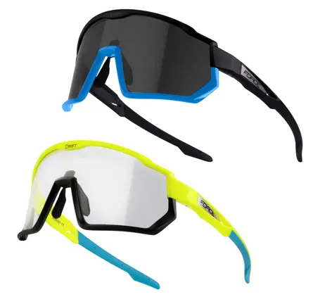 brýle F DRIFT 1xfluo+1xčerné,fotoch.+čer.sklo SADA