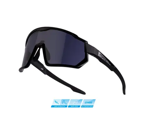 brýle F DRIFT černé, černé zrcadlové sklo