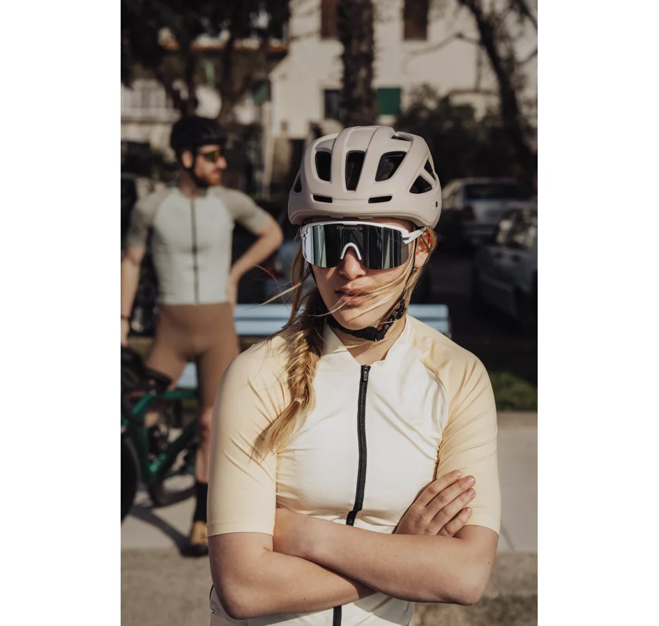 brýle FORCE EPIC, bílé, modré zrc. sklo