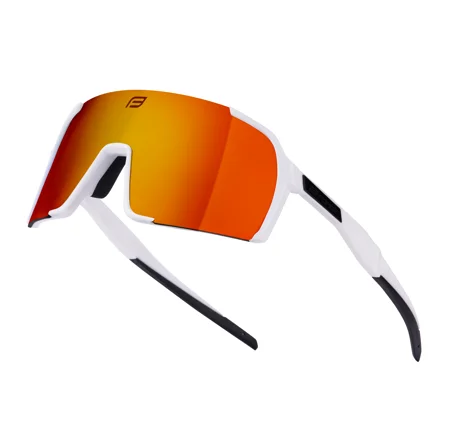 brýle FORCE GLARE bílé, červené zrc. sklo