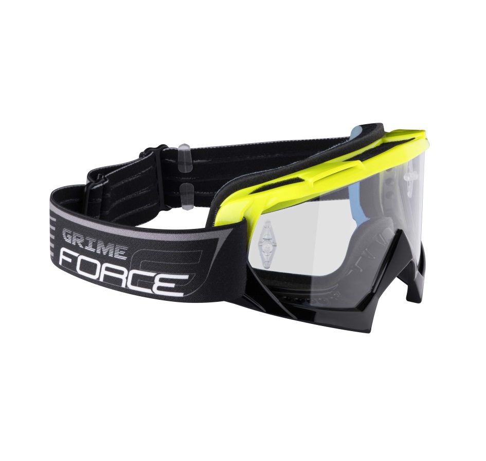 brýle FORCE GRIME sjezdové černo-fluo, čiré sklo