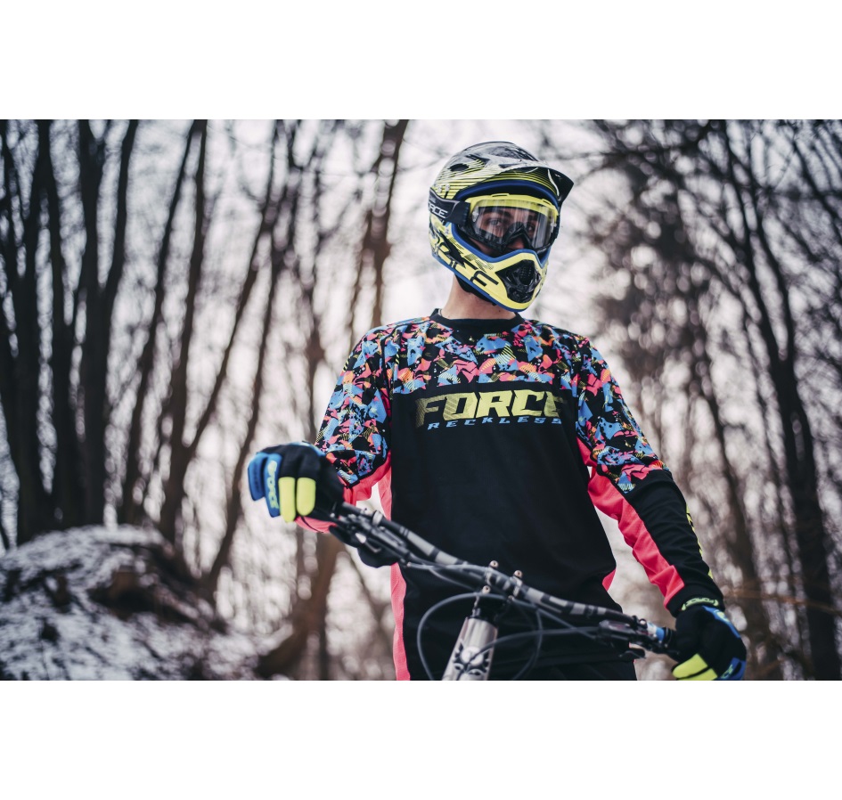 brýle FORCE GRIME sjezdové černo-fluo, čiré sklo