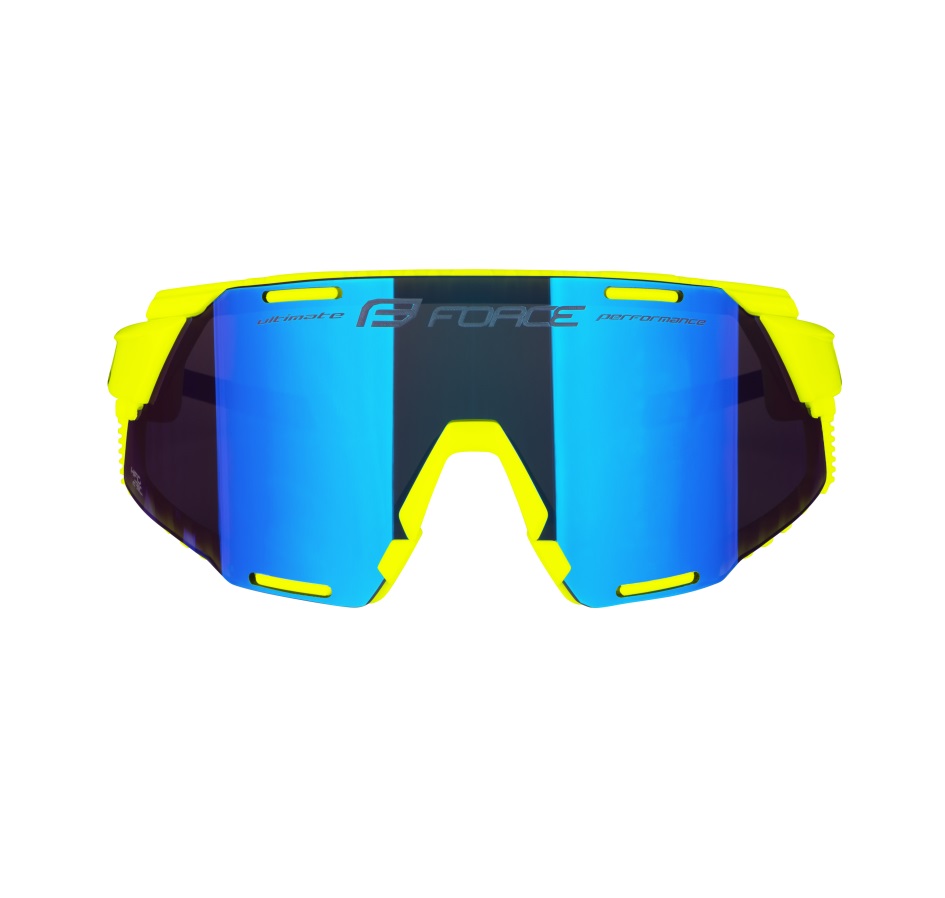 brýle FORCE GRIP fluo, modré revo sklo