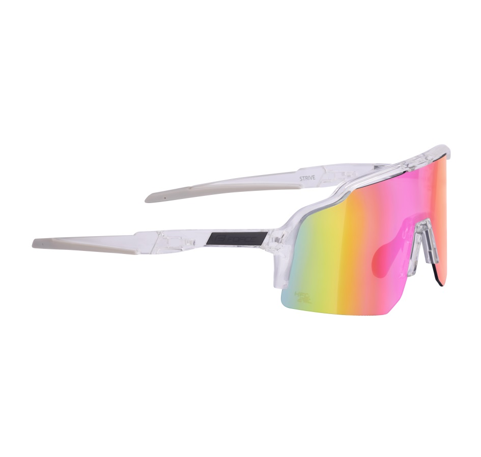 brýle FORCE STRIVE transparentní, růžové zrc. sklo