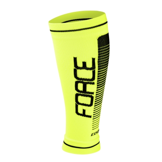 calf sleeves FORCE COMPRESS, fluo-black