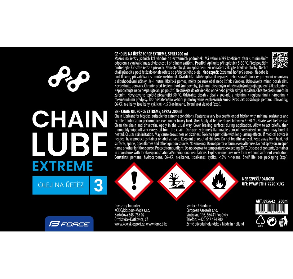 chain oil FORCE EXTREME, spray 200 ml