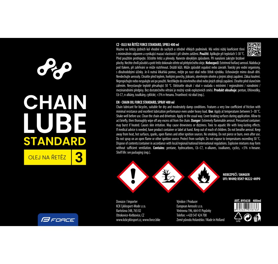 chain oil FORCE STANDARD, spray 400 ml