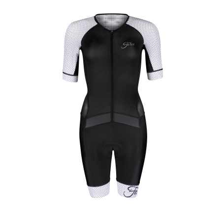 cycling suit FORCE POINTS LADY, black-white