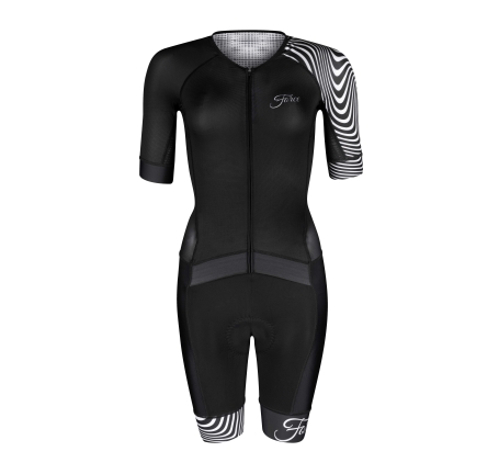 cycling suit FORCE STREAM LADY, black-white