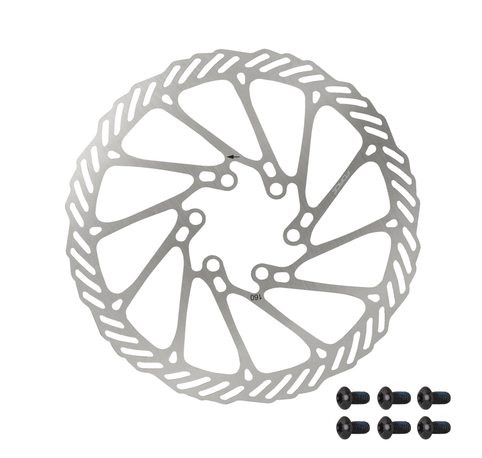 disc brake rotor FORCE-2 160 mm, 6 holes, silver