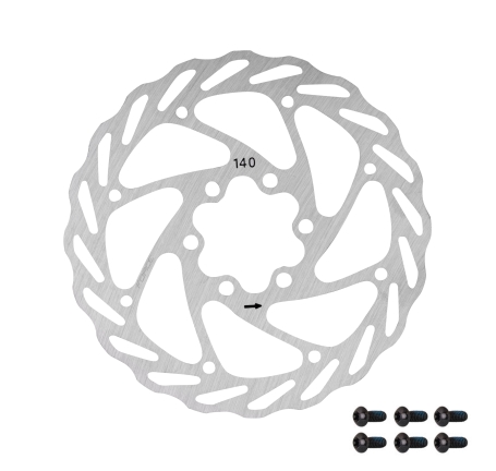disc brake rotor FORCE-4 140 mm, 6 holes, silver