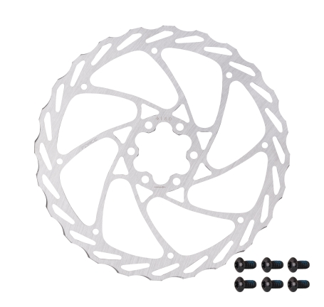 disc brake rotor FORCE-4 180 mm, 6 holes, silver