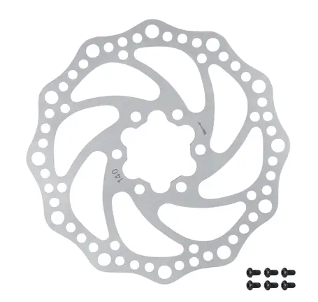disc brake rotor FORCE-6 140 mm, 6 holes, silver