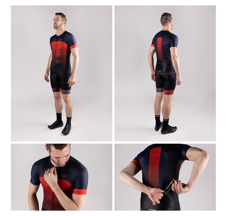 dres F ASCENT UNI kr. rukáv, modro-červený