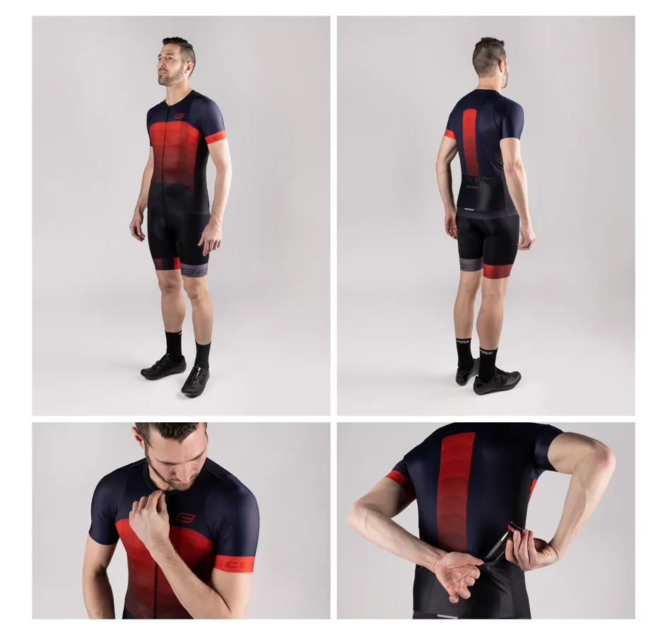 dres F ASCENT UNI kr. rukáv, modro-červený
