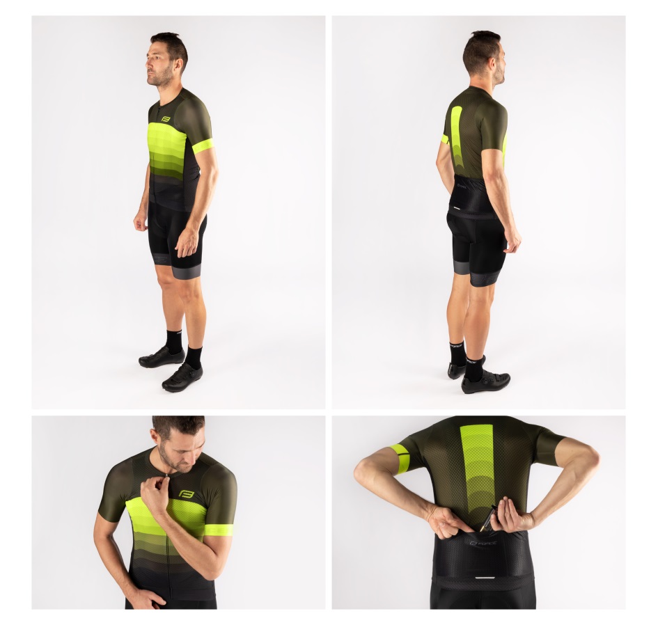 dres F ASCENT UNI kr. rukáv, zeleno-fluo