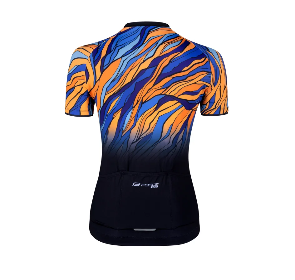 dres F LIFE UNI kr. rukáv, črn-modro-oranžový
