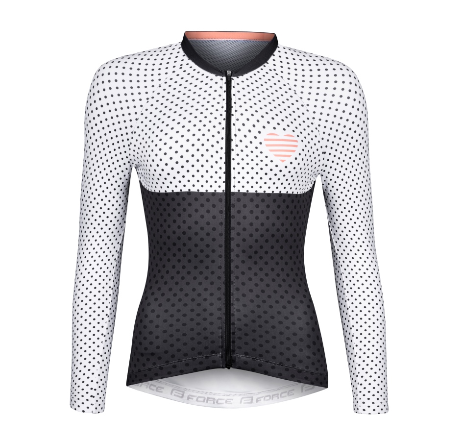 dres F POINTS LADY dlouhý rukáv, černo-bílý XS